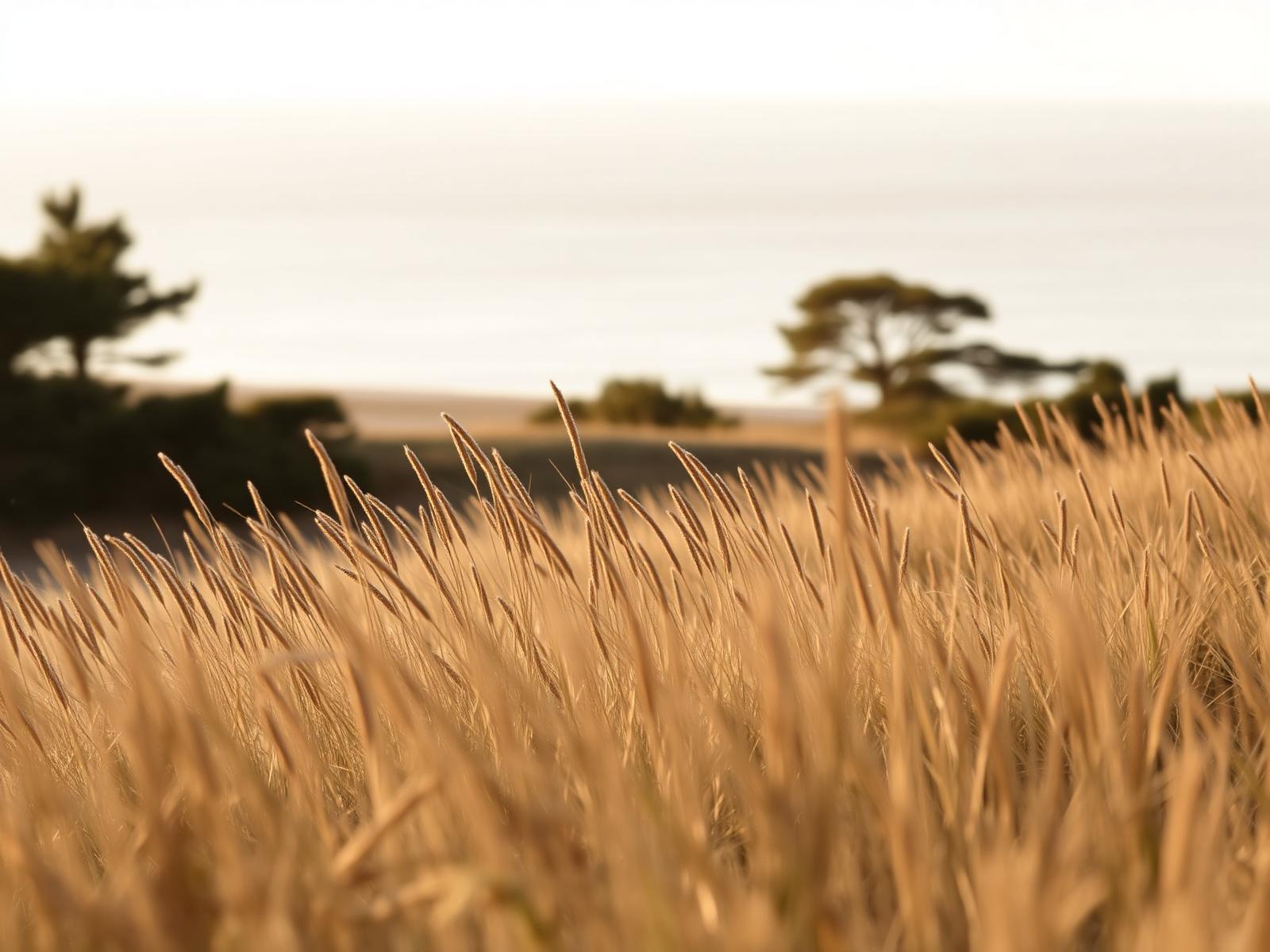 Nature de Loire-Atlantique, herbes hautes et lumière dorée